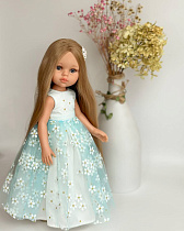 Платье на куклу Paola Reina 33 см, с ромашками, голубое